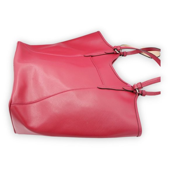 COACH PEYTON SHOULDER SATCHEL TRAVEL TOTE BAG PINK CROSSGRAIN LEATHER F26103 - Picture 4 of 11